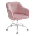 SONGMICS Office Chair, Swivel Chair, Desk Chair, Makeup Vanity Chair, Adjustable Height, Armrests, 110 kg Load, Velvet, Home Office, Study, Bedroom, Jelly Pink OBG019R12