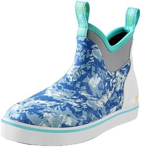 Kalkal Men's Deck Boots, Waterproof Fishing Rain Boots with High Traction, Men's Rubber Boots For Gardening Fishing Boating Camping Sailing (Light Mountain，Size 11)