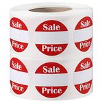 1000 PCS Garage Sale Price Labels Yard Sale Stickers 0.87 Inches Round Red Adhesive Discount Stickers Price Retail Stickers for Retail Store