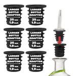 Esatto Liquor Pourer Adapters - 6 Pieces Set, Perfect for Large Olive Oil Bottles and Liquor Bottles - Up to 1 Inch/25mm Neck Converts Any Spout into a Large Pour Spout