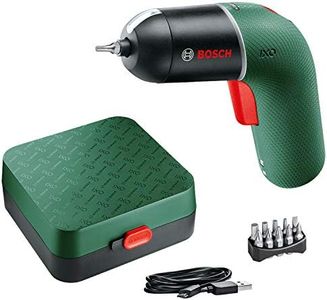 Bosch 3.6V Cordless Electric Screwdriver Gun Variable Speed with 10 Screwdriver Bits & Case (IXO VI Green). Made in Europe