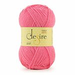 Ganga Acrowools Desire Acrylic Hand Knitting and Crochet Yarn. Pack of 1 Ball - 100 Gm, Pink - Shade No - Dsr037