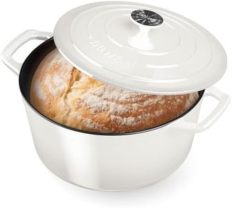 Nuwave 6 Qt PFAS-Free Enamel Cast Iron Dutch Oven Pot w/Lid, Vanilla Cream