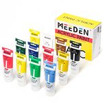 MEEDEN 12-color Acrylic Paint, 120 ml/4.06 oz Tubes Acrylic Paint Set, Rich Pigments Non-Toxic Art & Craft Paints for Artists, Hobby Painters & Beginners