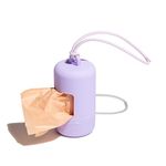 Wild One Poop Bag Holder and Dispenser for Dogs with Leash Attachment, Leak Proof, Easy Twist Top for Refills, Includes 1 Roll, Lilac Purple