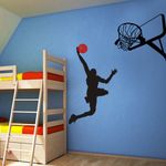 Vinyl Basketball Wall Decal Basketball Action Wall Decor Dunking ball into the Net - Vinyl Wall Art Sticker Wall Graphic Home Wall Design Custom