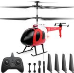 RC Helicopter, Rescue Remote Control Helicopter with Gyro and LED Lights, 2.4GHz Radio 3 Channel One Key Take Off/Landing High &Low Speed, Flying Toy Gift for Boys and Girls (2 Battery)