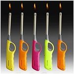 Defence Line Pack of 5 Refillable Safety Gas Candle BBQ Fire Lighter Plastic 27 cm Colour - Limited Edition