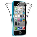 SDTEK Case Compatible with iPhone SE (2016-2019) / iPhone 5c, Full Body Protection 360 Gel Phone Cover Clear Transparent Soft Silicone