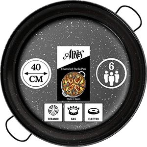 Alises - Paella-Pfanne aus emailliertem Kohlenstoffstahl (natürliche Antihaftbeschichtung) - Paella Pfanne Standard 40 cm