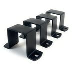 Baru Decor - 2x2" Square Tube Strap Clamp, Powder Coated Black, bracket clamp U-type - 4-Pack