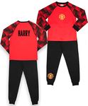 MANCHESTER UNITED F.C - Personalised Kids Pyjamas - Red Long Sleeve Pyjamas - 100% Cotton - Official F.C Merchandise - 7/8 Years