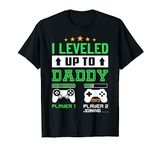 Vintage Leveled Up To Daddy Funny Promoted To Dad T-Shirt