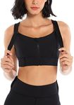 Women's Zip Front Sports Bra Wirele