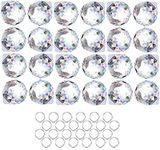 HDCRYSTALGIFTS Crystalsuncatcher 24pcs Clear Crystal Ball Prism Suncatcher Rainbow Pendants Maker, Hanging Crystals Prisms for Windows,20mm