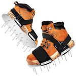 comglo Upgraded Manual Lawn Aerator Shoes, Aluminum Soleplate Sandals with Stainless Steel Spikes Aeration Shoes, All Straps Assembled with Rivets, Adjustable Grass airarator Shoes, One-Size-Fits-All