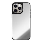 CASETiFY Mirror iPhone 15 Pro Max Case [Reflective / 4.9ft Drop Protection/Compatible with Magsafe] - Silver on Black