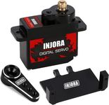 INJORA RC Servo 12g Digital Servo with 15T Metal Mount and Arm for RC Axial SCX24 Car Model Upgrade Parts(Black)