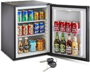 SMETA Update 12 Volt Refrigerator, RV Refrigerator Mini Fridge Compact Fridge Small 110V 12V Car Cooler 2.1 Cu. Ft Beverage Cooler for Truck, RV, Camping, Travel with Reversible Door Lock Key, Black