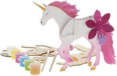 LEISURE ARTS - 3D Puzzle, 14 Piece kit, Wood Build It Unicorn, Wood Building Kits, DIY Wood Projects, Wooden 3D Puzzles, Wood Kits for All Ages, Wood Building Kits
