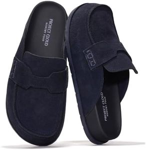 Project Cloud Genuine Suede Womens Clog - Memory Foam Arch Support Non-Slip Sole Mules & Clogs for Women Footwear - Platform Winter Shoes (Foamy, MIDNSUEDE,5.5)