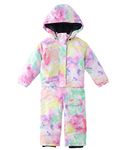 M2C Girls Tie Dye One Piece Overall Snowsuit Winter Warm Ski Suit 4T