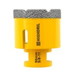 HIGHDRIL Diamond Core Drill Bit,2"(50mm) with 5/8-11 Thread Dry Drilling for Porcelain Tile Ceramic Granite Marble Stone Masonry Brick