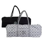 Yoga-Mad Pilates and Yoga Kit Bag | Yoga Mat Bag | Full Zip Yoga Bag | Grey or Black Unisex Carrier | Stores Mat and Accessories | Suitable for Pilates, Yoga, Gym, Fits Most Mat Sizes