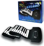 Rock And Roll It - Studio Piano. Roll Up Flexible USB MIDI Piano Keyboard for Kids & Adults. 61 Keys Portable Controller Keyboard. Foldable Silicone Piano Pad with Built-in Speaker