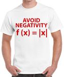 Caseria Men's Round Neck Cotton Half Sleeved T-Shirt with Printed Graphics - Avoid Negativity (White, MD)