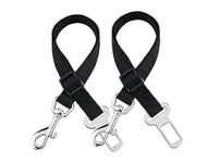 Passion Dog Seat-Belt, Adjustable Black Nylon Vehicle Tether for Pets, Cat Car Restraint Lead (Pack of 2, Black)