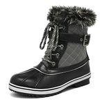 DREAM PAIRS Women's Mid Calf WaterProof Winter Snow Boots, 3-grey, 10
