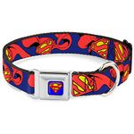 Buckle-Down 18-32" Superman Shield w/Cape Dog Collar, Wide Large