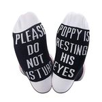 TSOTMO 2 Pairs Grandpa Gift Novelty Gift From Grandkid Father’s Day Gift Please Do Not Disturb Poppy Is Resting His Eyes