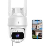 PPanoraxy 2K Security Cameras Outdoor - 3MP 360° View WiFi Camera, IP66, Motion Detection and Siren, Auto Tracking, Two Way Talk, Pan Tile Full Color Night Vision, Outside IP Cameras for Home Security