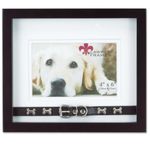 Lawrence Frames Walnut Wood Double Mat 6x4 Picture Frame, Dog Collar Design