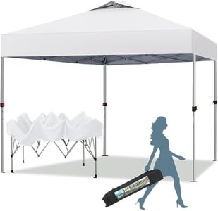 MFSTUDIO 10x10 Outdoor Pop Up Canopy Tent,Easy Set-up Straight Leg Folding Instant Shelter for Beach,Party and Camping, 100 Sq. Ft of Shade (White)