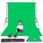 EMART Green Backdrop with Stand, 8.5x10ft(2.6x3m) Photography Background Stand Kit with 10x12ft (3x3.6m) Backdrop for Portrait, Video, Shooting, Photo, Studio