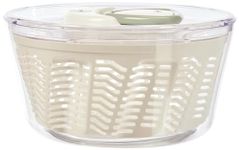 Zyliss Easy Spin 2 Salad Spinner, Large 6L Capacity, Plastic, White, Unique AquaVent™/Retractable Cord and Brake System/Non-Slip Base/Easy Cleaning