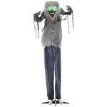 HOMCOM 210cm 83" Skeleton Werewolf Outdoor Halloween Decoration, Halloween Animatronic with Sound Activated, Light Up Eyes, Sound Effects, Animated Prop for Haunted House