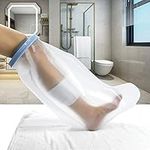 Adult Leg Waterproof Cast Cover, Waterproof Reusable Wound Protector Sleeve for Shower Bath, Watertight Seal Leg Bathing Guard for Broken Leg, Knee, Foot, Ankle Wound, Burns (Adult Half Leg)