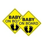 Baby ON Board Sticker Car Decals Safety Signs Self-Adhesive Easy to Install Waterproof 2pcs (Style B)