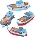 GARVALON 4pcs Fishing Boat Ornament