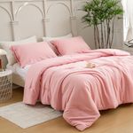 BOHOPOPM Ultra-Soft Twin/Twin XL Comforter Set for Girl Women College Dorm - Cozy Comfy 1 Down Alternative Bed Blanket Comforter and 1 Pillowcase Lightweight but Warm for All Season - Blush Light Pink