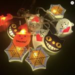 YUPPIN Halloween LED String Lights Pumpkin, Ghost, Eyeball, Cat, Skull, and Spider LED Decorations for Indoor & Outdoor Halloween Decor (Halloween Four)