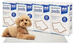 Harbour Housewares 100x Disposable Puppy Pads - 60cm x 60cm - Large Absorbent Puppy Training Pads Leak-Proof Pee Pads for Dogs, Cats, Kittens Potty Training Mats