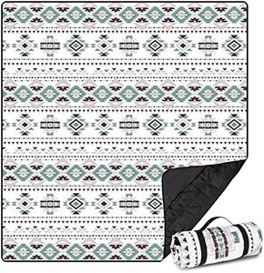 Airensky Extra Large Picnic Blanket(79 "x 82"), 3-Layer Thickening Waterproof Camping Blanket, Sandproof Picnic Blanket for Beach, Machine Washable, Wear-Resistant, Soft and Comfortable (Boho Gray)