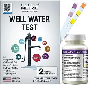 Well Water Test Kit for Drinking Water - Quick and Easy Home Water Testing Kit for Bacteria Nitrate Nitrite pH Manganese & More | Made in The USA in Line with EPA Limits [NO MAILING Required]