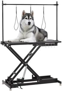 Electric Lift Dog Grooming Table, Heavy Duty Electric Grooming Table for Pets & Large Dogs Adjustable Height with Gantry crane set, Fixture *4 Noose*2