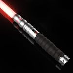 Dueling Lightsabers Smooth Swing FX Lightsabers - RGB 12 Colours, Changeable Lightsaber Upgrade, 12 Mode Sounds, Metal Handle Sabre for Adults, Silver